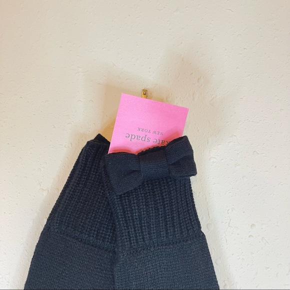 Kate Spade Knit Bow Women’s Black Fashion Gloves/OS/NWT - Picture 5 of 6